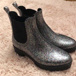 Jeffrey Campbell rain boots ✨glitter✨ size 9